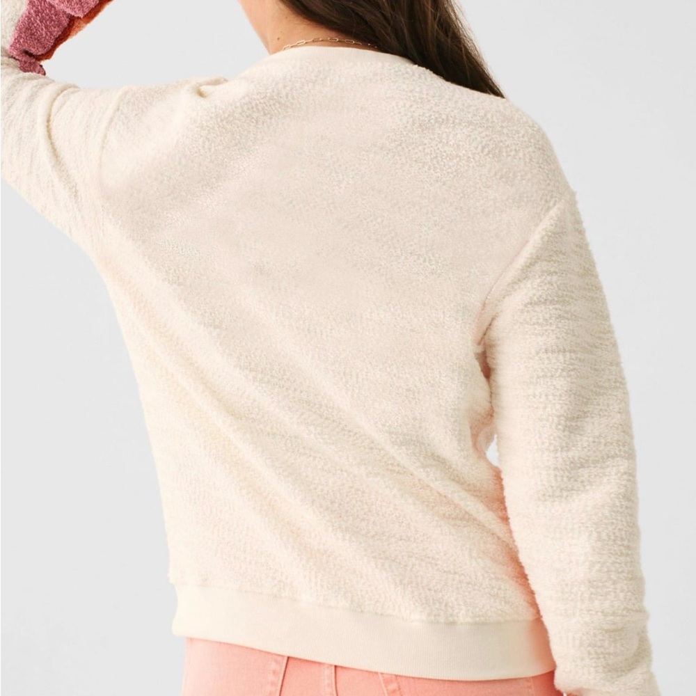 Faherty Vista Stripe Pullover in Peach Nectar Multi - Picture 5 of 9